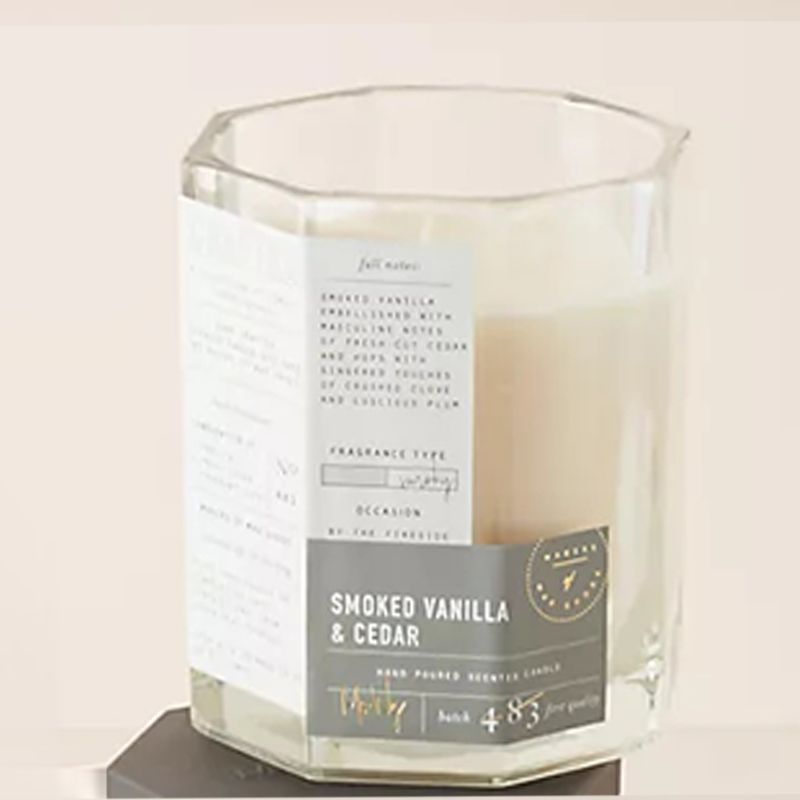 M&Scent Özel Lüks Ahşap Kapaklı Pamuk Fitil Cam Kap Soya Balmumu Karışımı Sonbahar Hazırlanmış Cam Mum