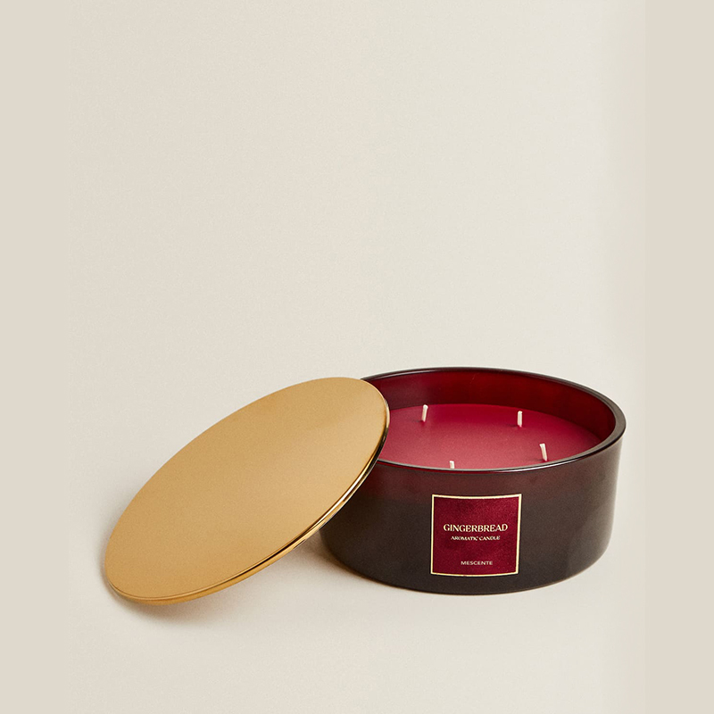 M&Scent Özel Lüks 3 Fitil Mum Kişiselleştirilmiş Özel Etiket Siyah Mat Cam Kokulu Mum