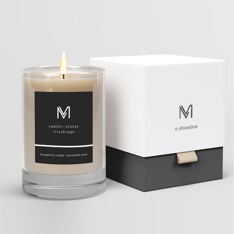 M&Scent toptan fabrika lüks doğrudan özel etiket soya mumu kokulu mumlar toplu olarak kutu ile