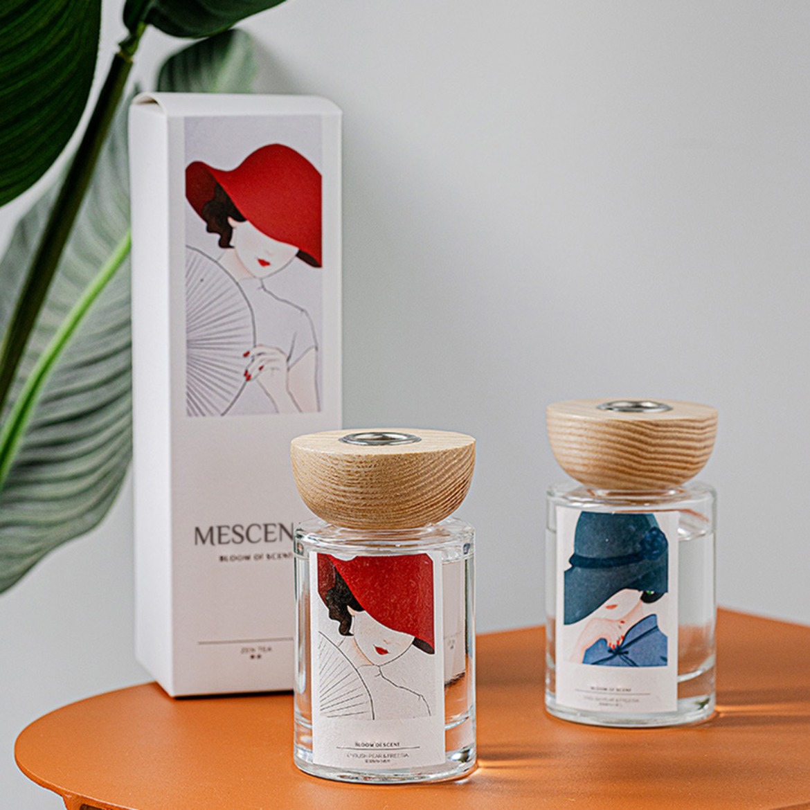 M&Scent toptan özel etiket cam şişe çubuk kamış difüzör kitleri stoperli