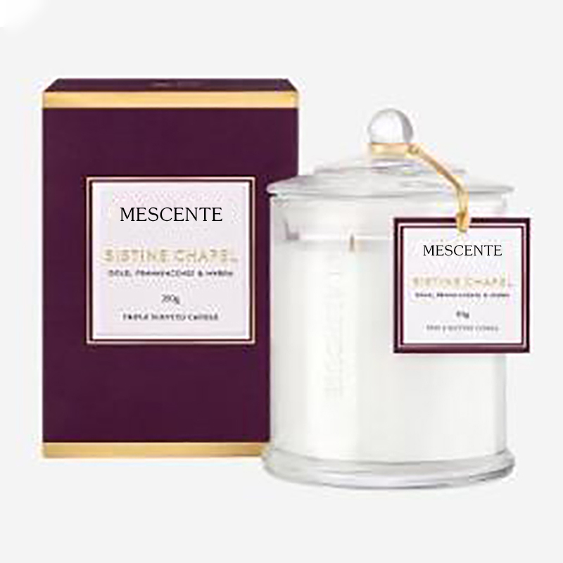 M&Scent Toptan Lüks Özel Etiket Noel Kubbeli Kavanoz Kokulu Soya Mumları Kapaklı