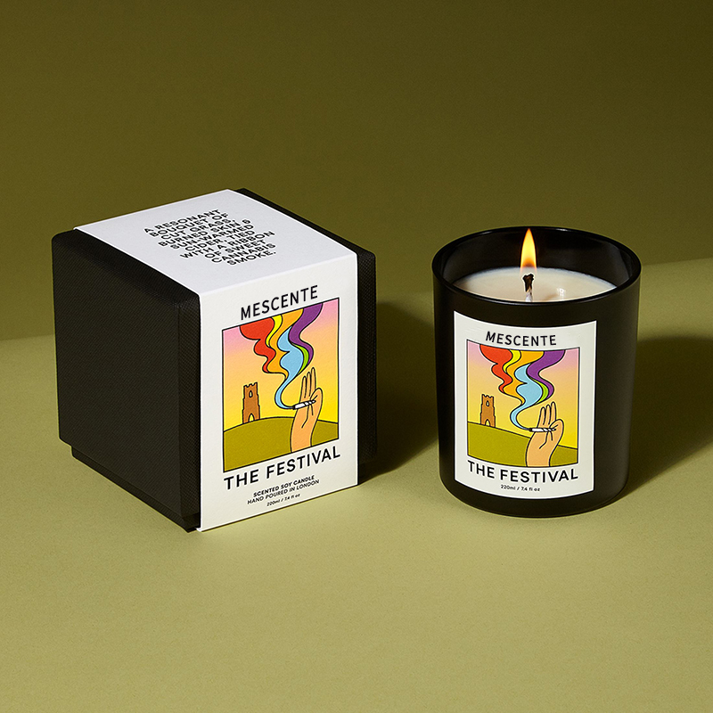 M & Scent Toptan Lüks Özel Özel Etiket El Yapımı Noel Kristal Aroma Kokusu Soya Balmumu Mumlar