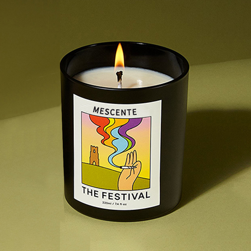M & Scent Toptan Lüks Özel Özel Etiket El Yapımı Noel Kristal Aroma Kokusu Soya Balmumu Mumlar