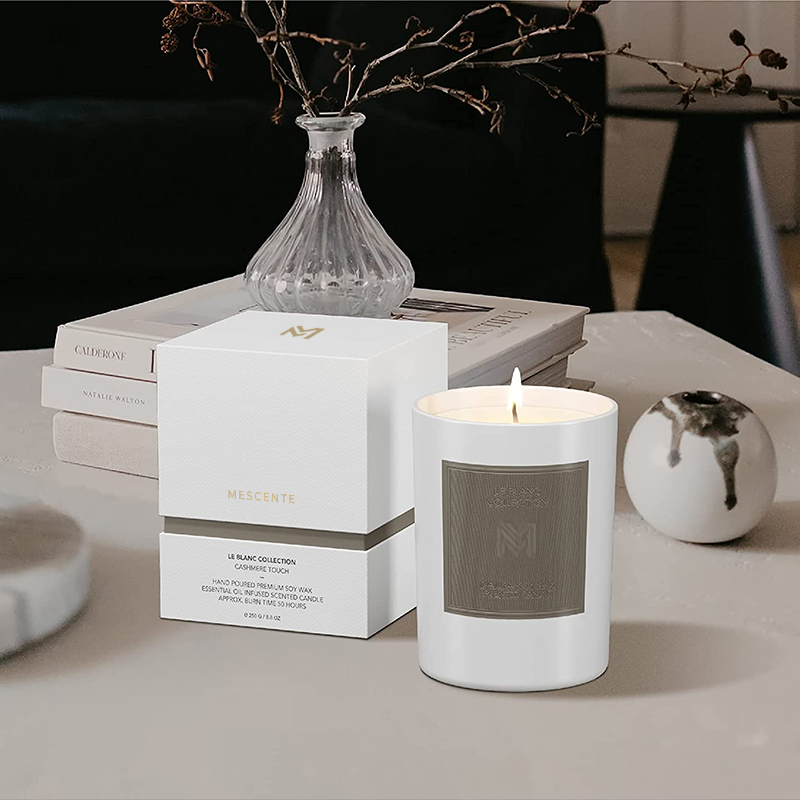 M&Scent Toptan Özel Lüks Siyah Cam Kavanoz Noel Aromaterapi Soya Balmumu Mum Setleri