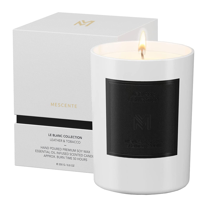 M&Scent Toptan Özel Lüks Siyah Cam Kavanoz Noel Aromaterapi Soya Balmumu Mum Setleri