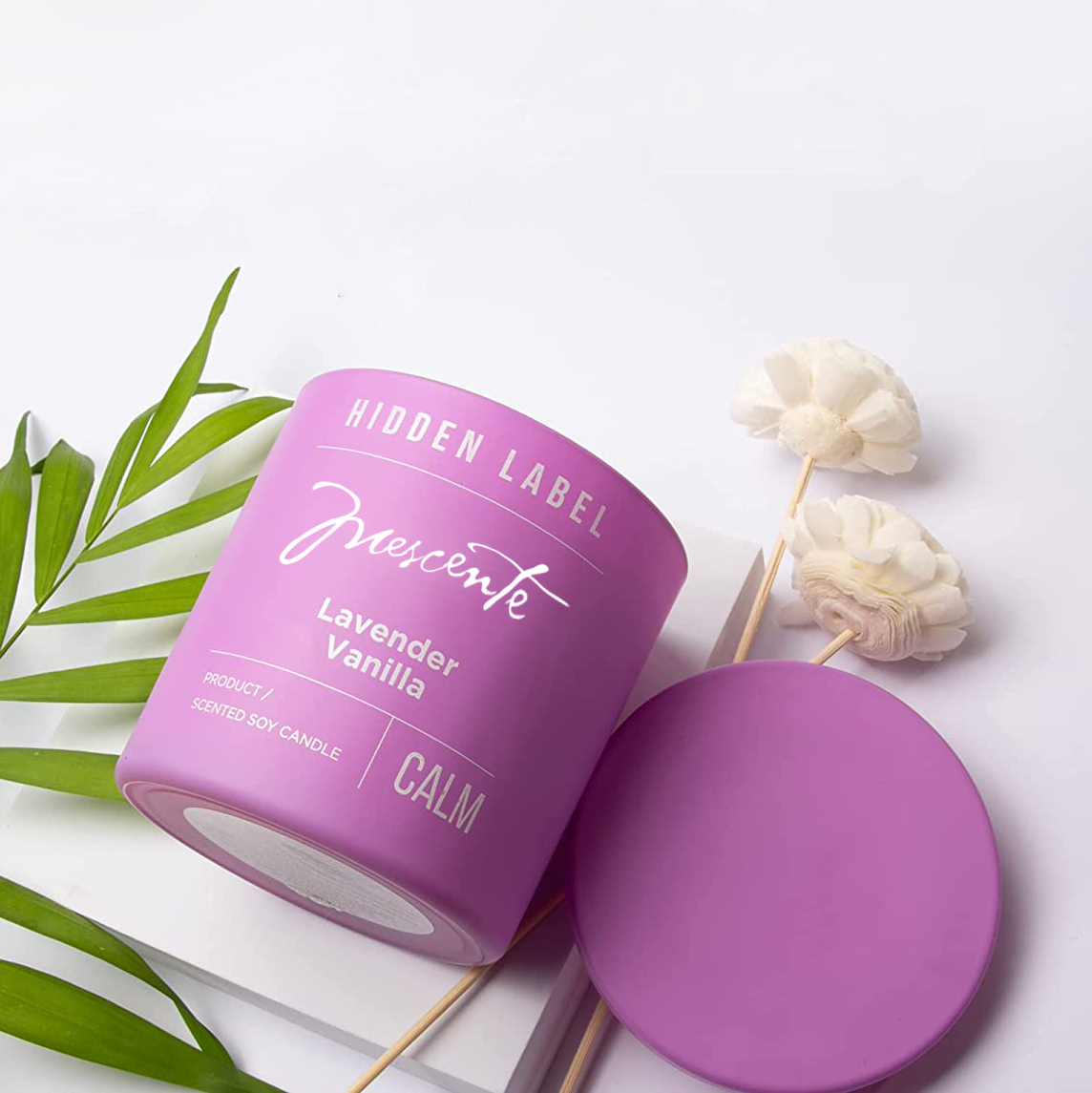 M&Scent Toptan Lüks Özel Etiket Siyah Kavanoz Kokulu Soya Balmumu Mumlar Kristaller ile