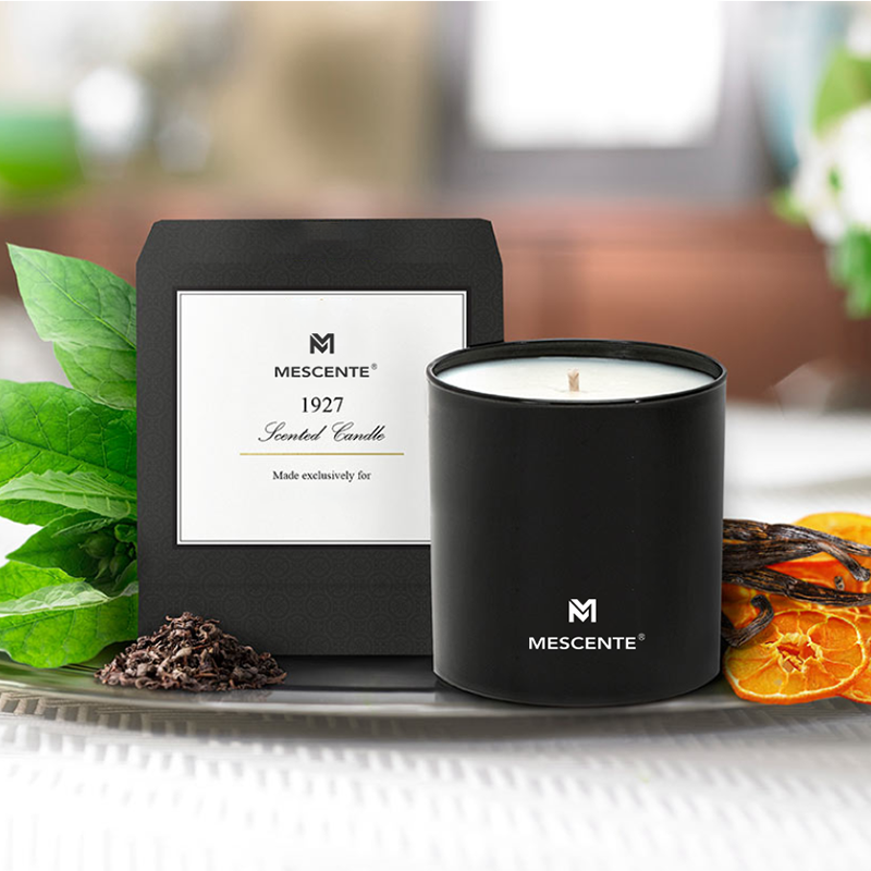 M&S kokusu Toptan Lüks Özel Etiket Krom Erkek Aromaterapi Mumlar 22 Oz İçinde Kristaller Ile
