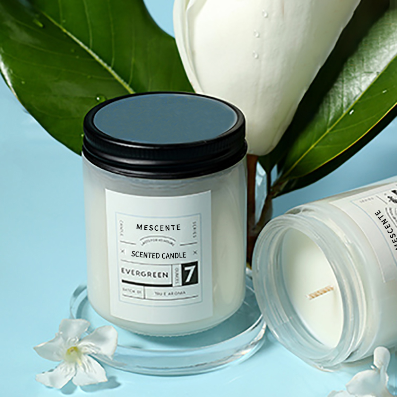 M&Scent özel özel etiket lüks kokulu soya mumları kapaklı