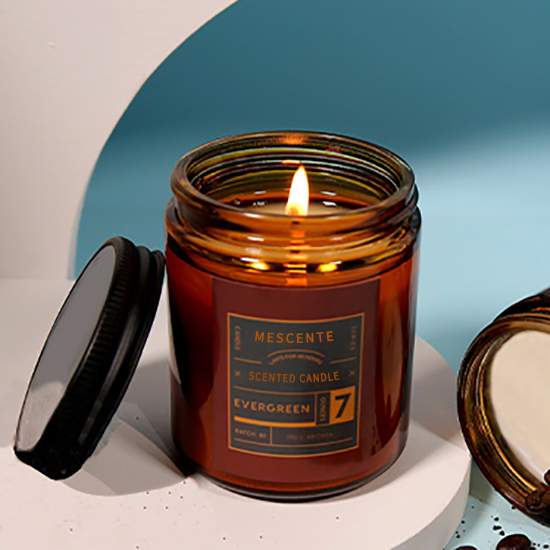 M&Scent özel özel etiket lüks kokulu soya mumları kapaklı