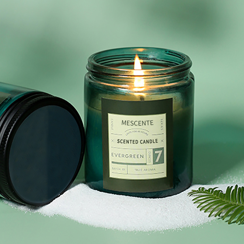 M&Scent özel özel etiket lüks kokulu soya mumları kapaklı