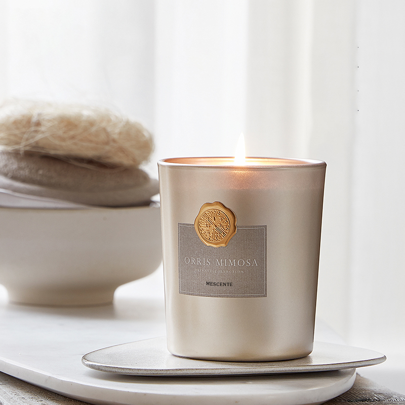 M&Scent lüks özel özel etiket dekoratif cam kavanozlar kokulu soya mumu