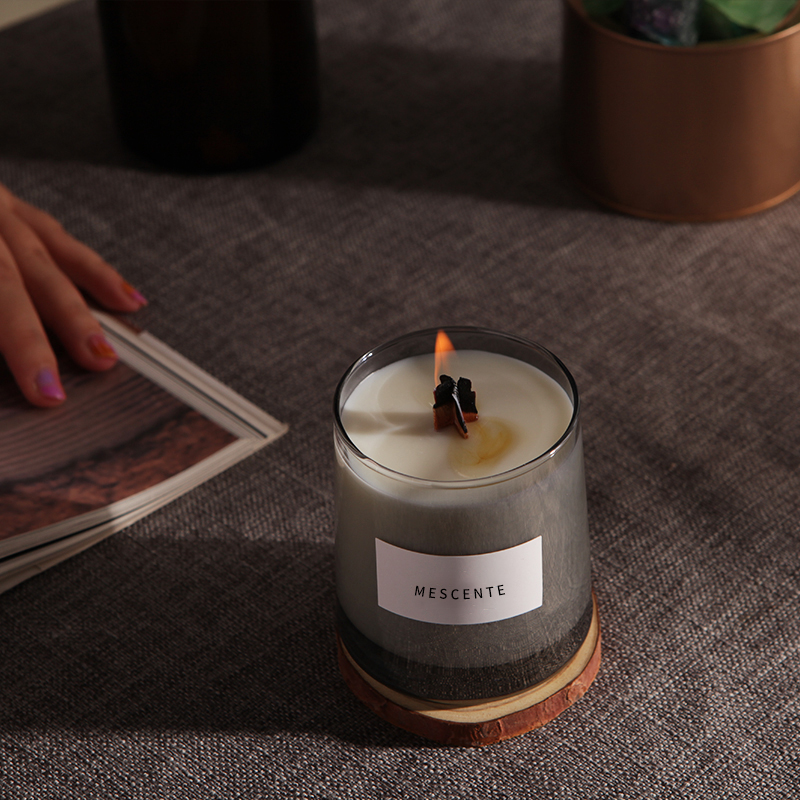 M&Scent lüks cam kavanozlar kristal ahşap fitiller kokulu soya mumu mum, düğün mumları