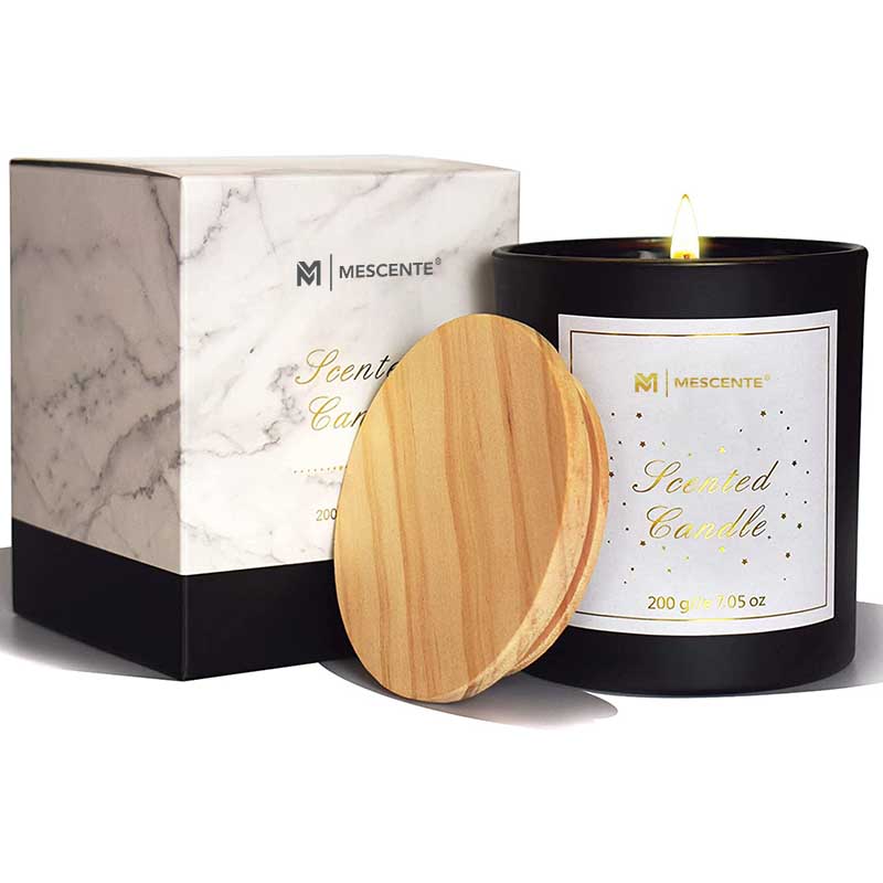 M&Scent Özel Logo Mini Yuvarlak Kristal Cam Şişe Güçlü Kahve Soya Balmumu Kokulu Mumlar Toplu Kutu ile
