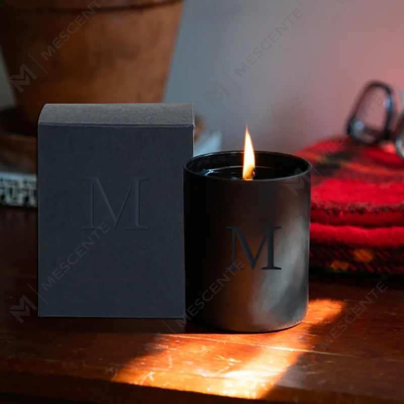 M&Scent Toptan Lüks Siyah Benzersiz Kavanoz Kristaller Ile Düğün Dekoratif Kokulu Soya Mumları