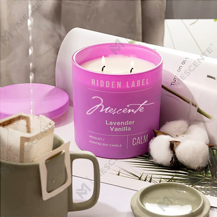 M&Scent Toptan Lüks Özel Etiket Siyah Kavanoz Kokulu Soya Balmumu Mumlar Kristaller ile