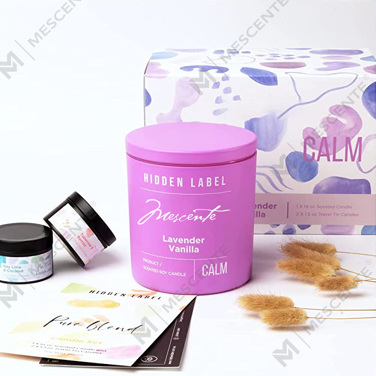 M&Scent Toptan Lüks Özel Etiket Siyah Kavanoz Kokulu Soya Balmumu Mumlar Kristaller ile