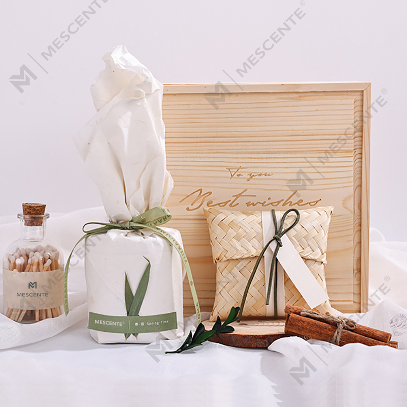 M&Scent lüks ahşap mumluk mumlar özel etiket kokulu kutu