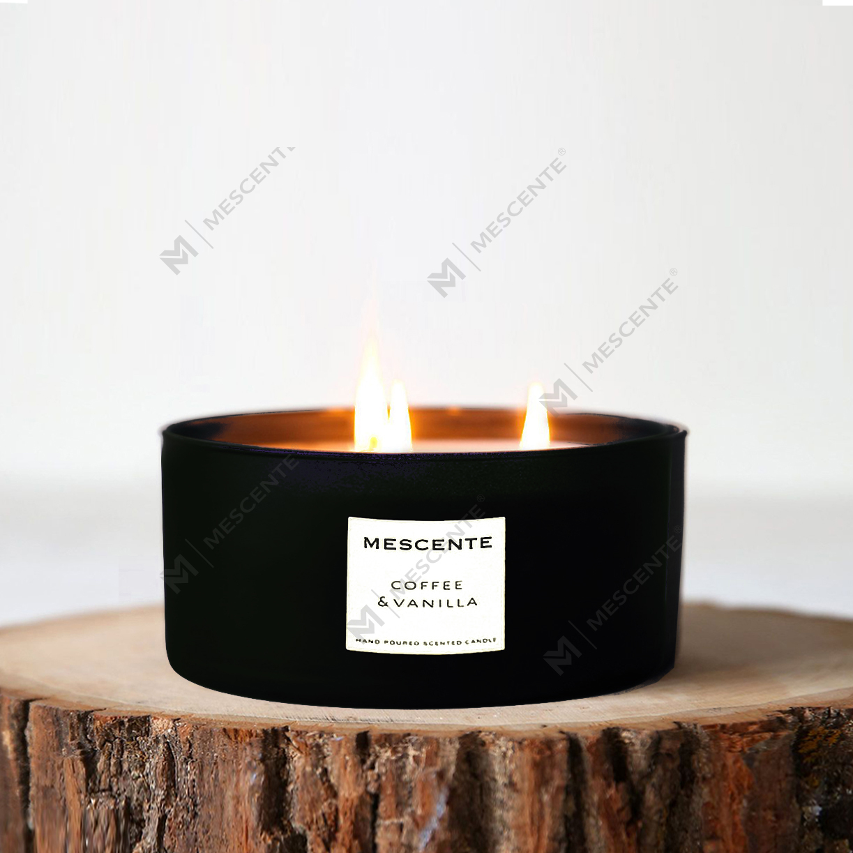 M&Scent toptan dekoratif aromaterapi 3 fitil kokulu hindistan cevizi hurma mum hediye seti