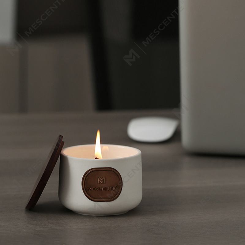 M&Scent özel etiket seramik özel kokulu hindistan cevizi balmumu mum hediye setleri