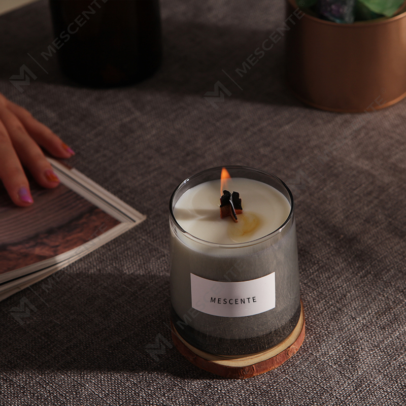 M&Scent lüks cam kavanozlar kristal ahşap fitiller kokulu soya mumu mum, düğün mumları