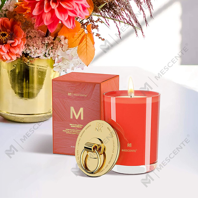 M&Scent Lüks Beyaz Soya Balmumu Logosu Kişiselleştirilmiş Düğün Kokulu Mumlar, Özel Kamp Mumu