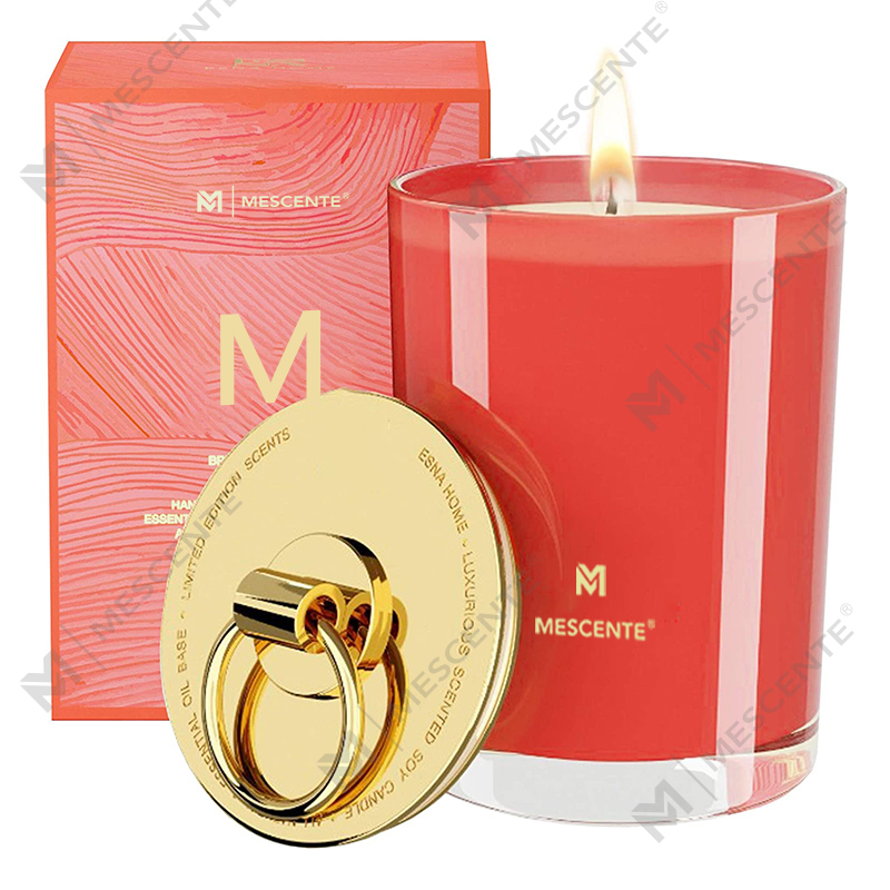M&Scent Lüks Beyaz Soya Balmumu Logosu Kişiselleştirilmiş Düğün Kokulu Mumlar, Özel Kamp Mumu