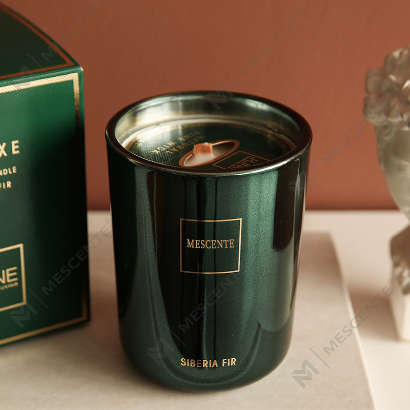 M&Scent Toptan Özelleştirilmiş Lüks Özel Etiket Sütun Kokulu Soya Balmumu Ahşap Fitil Aroma Mum