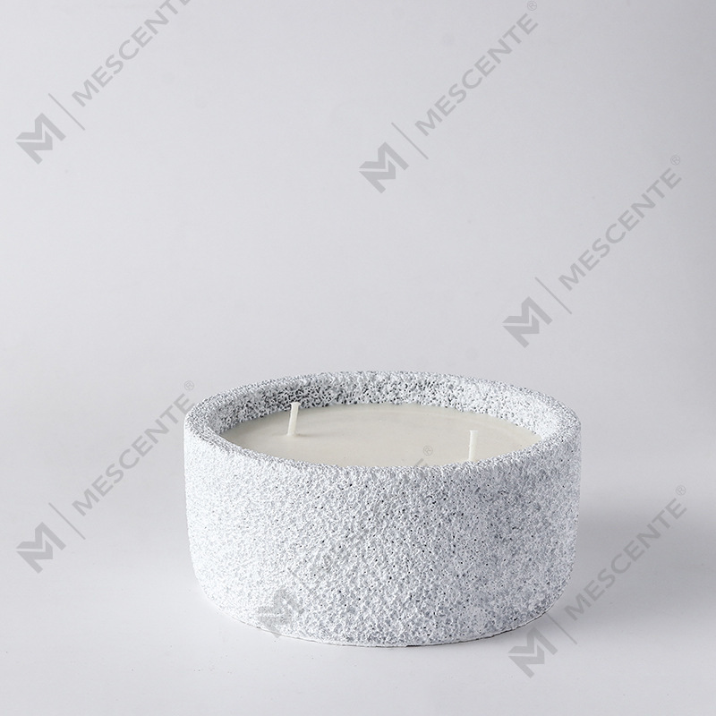 M&Scent Lüks El Yapımı Logolu Manevi Sütun Mumlar Kristalli Kokulu Cam, 3 Fitil Mum