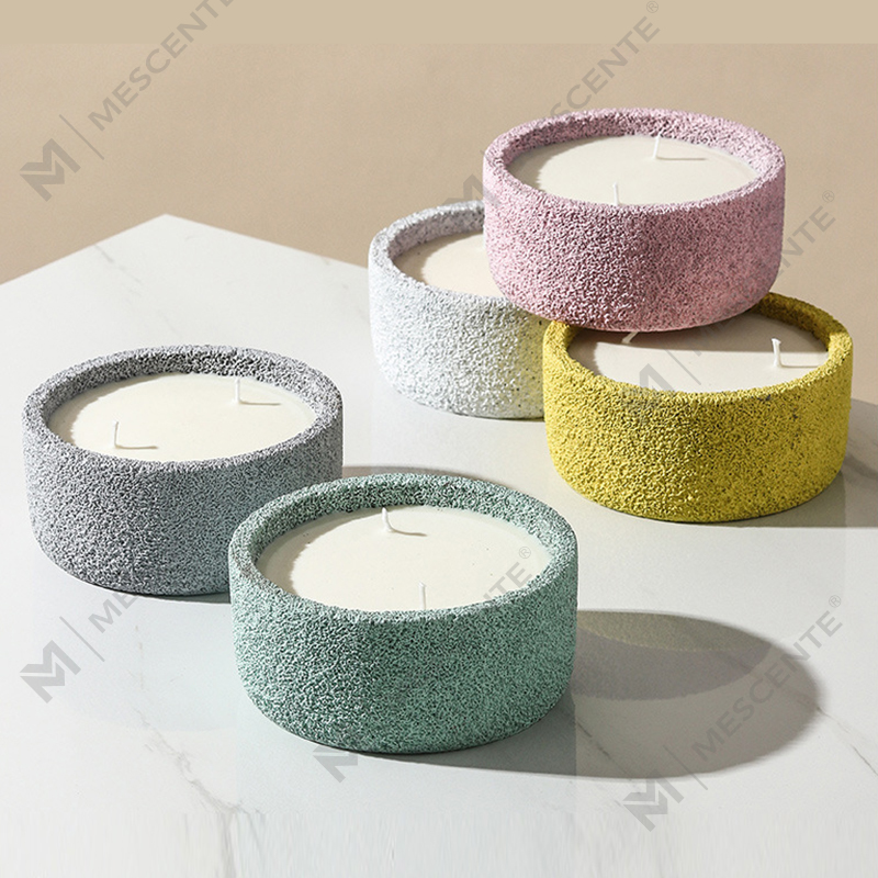 M&Scent Lüks El Yapımı Logolu Manevi Sütun Mumlar Kristalli Kokulu Cam, 3 Fitil Mum