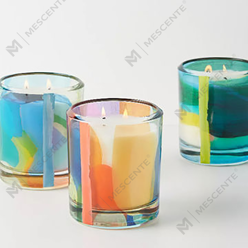 M&Scent Toptan Lüks Özel Dekorasyon Özel Etiket Siyah Cam Kristal Kokulu Soya Balmumu Mumlar