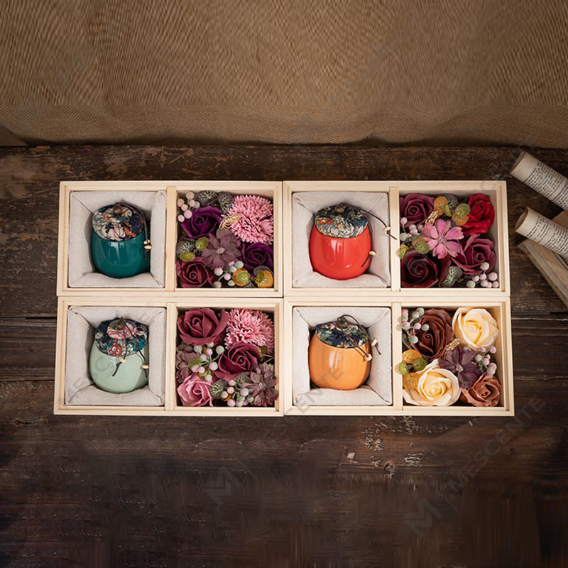 M&Scent Lüks Dekorasyon Toplu Sipariş Seramik Sütun Aromaterapi Parafin Mum
