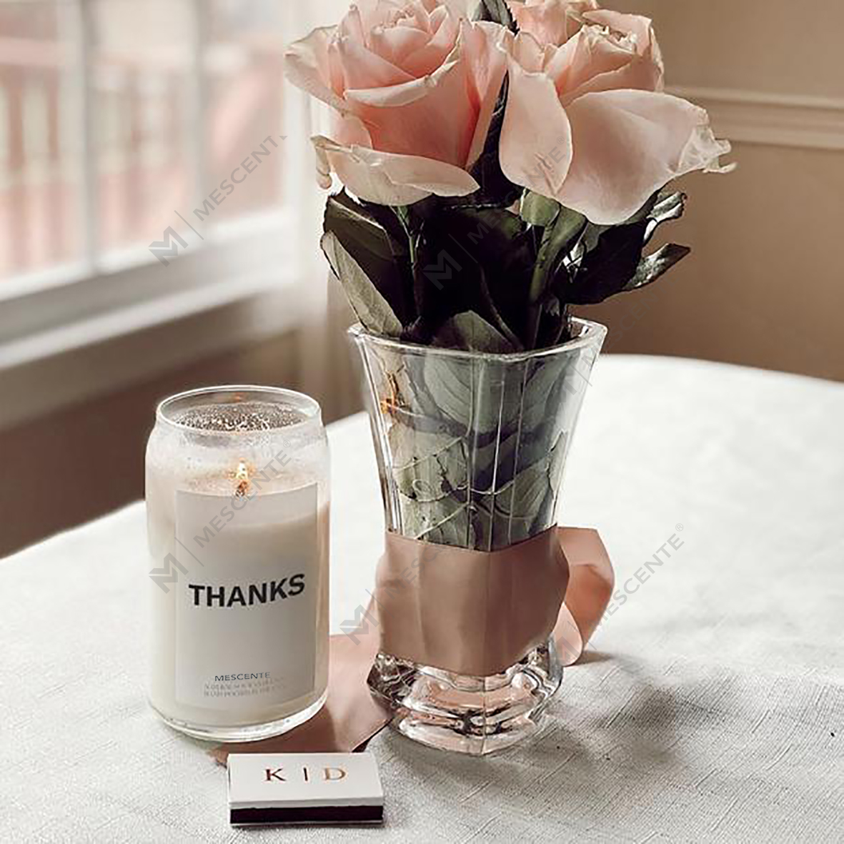 M&Scent Organik Özel Seramik Sütlü Woodwick Mumlar, Mum Kabı