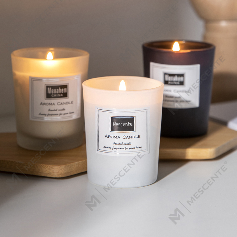 M&Scent özel baskılı şakayık kokulu soya mumları, dijital kokulu mum