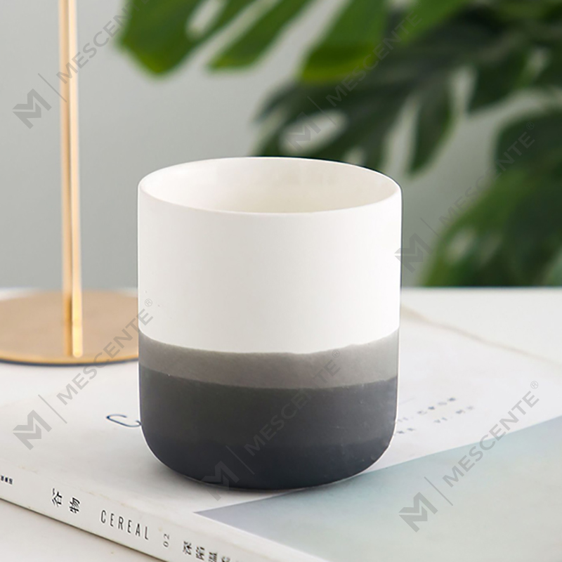 M&Scent Dekoratif Seramik Mavi ve Beyaz Vazo Konik Tealight Mumluk, Fenerler ve Mum Kavanozları
