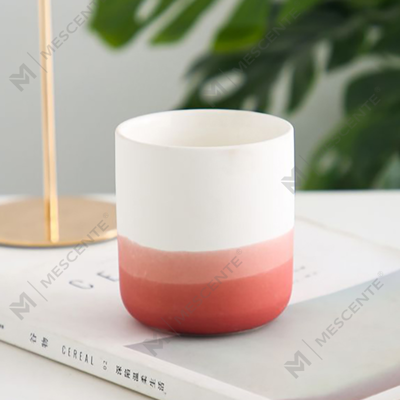 M&Scent Dekoratif Seramik Mavi ve Beyaz Vazo Konik Tealight Mumluk, Fenerler ve Mum Kavanozları