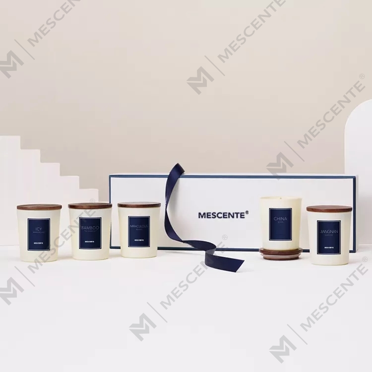 M&scent toptan özel etiket parfüm yağı kokulu mumlar lüks kapaklı, aromaterapi mumu