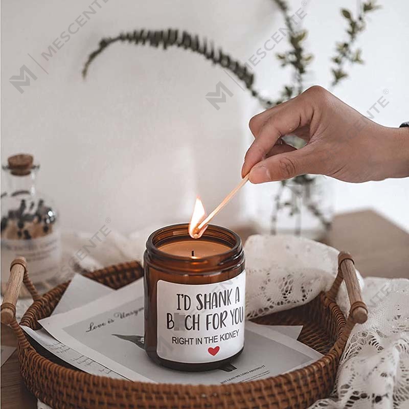 M&Scent 100% Doğal Balmumu Noel Kokulu Mum Ev Hediye Seti için, Metal Kapaklı Cam Kavanozda Kokulu Mum