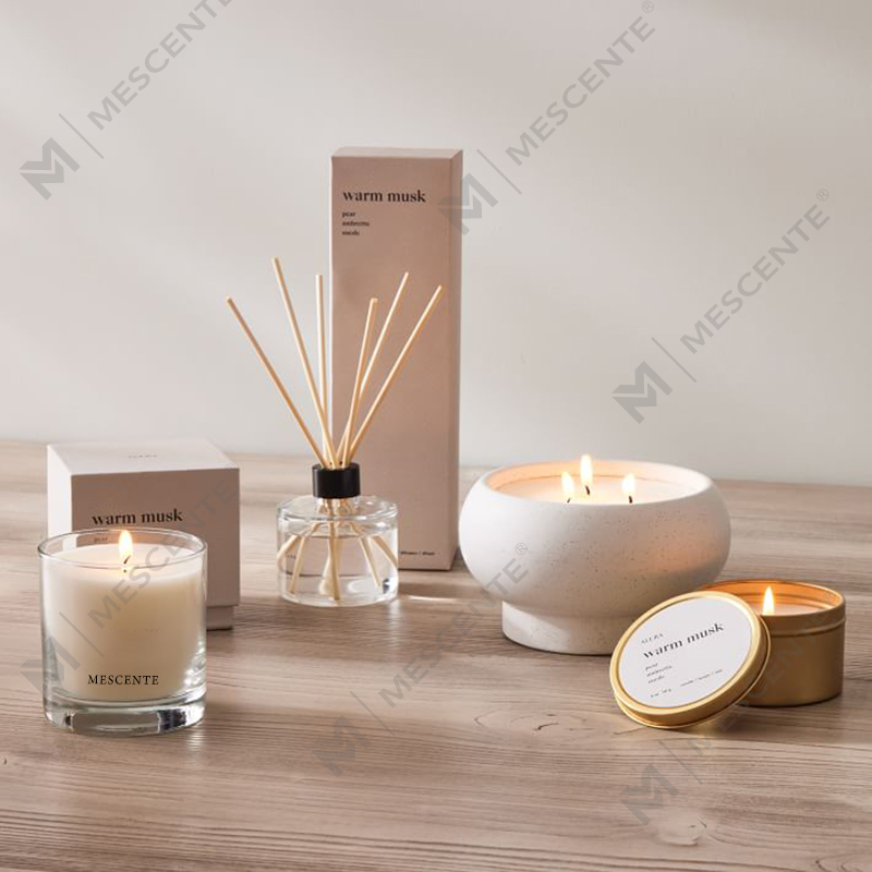 M&Scent özel lüks özel etiket çiçek kamış difüzör kutusu ile
