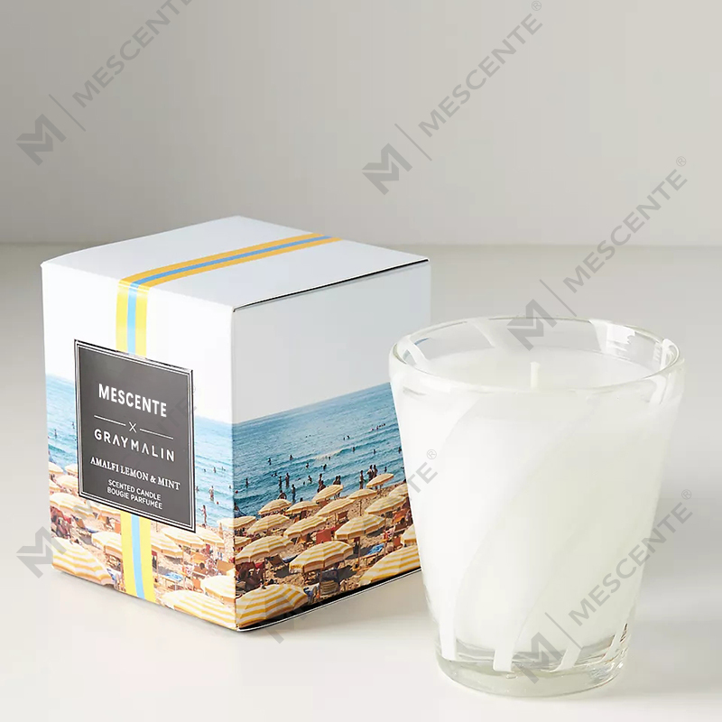 M&Scent Lüks Beyaz Soya Balmumu Kişiselleştirilmiş Logolu Düğün Kokulu Mumlar