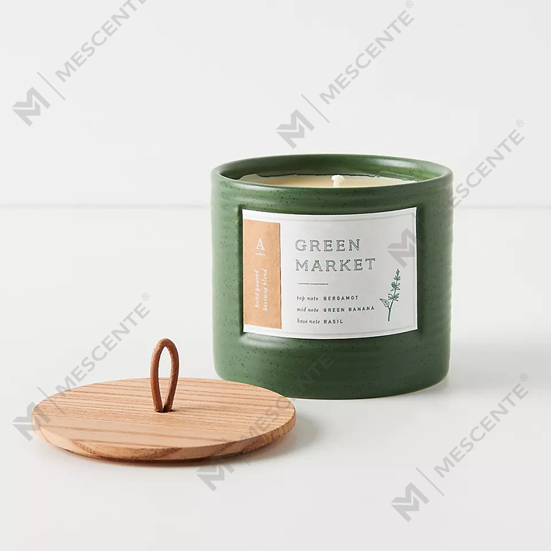 M&Scent Private Label Renkli Seramik Kavanoz Kokulu Soya Balmumu Şık Mumlar