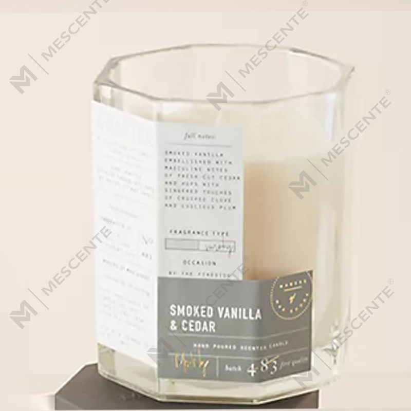 M&Scent Özel Lüks Ahşap Kapaklı Pamuk Fitil Cam Kap Soya Balmumu Karışımı Sonbahar Hazırlanmış Cam Mum