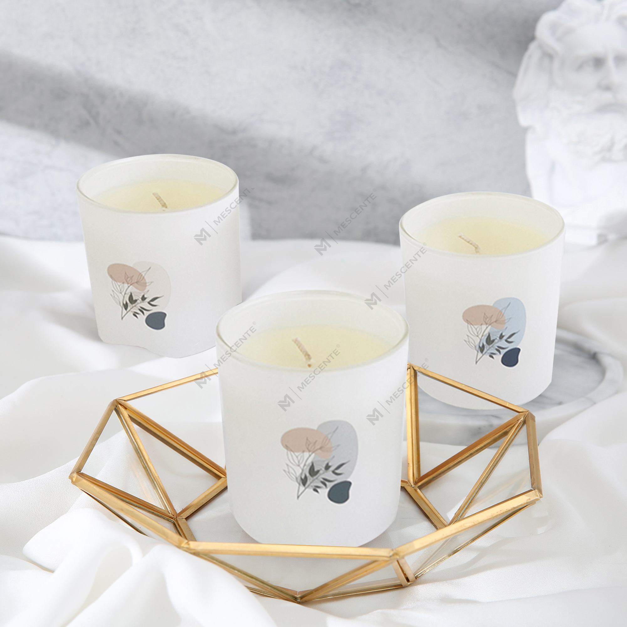 M&Scent Çoklu Yüksek Kalite %100 Doğal Aroma Kokulu Kapaklı Cam Kavanozda Soya Mumları